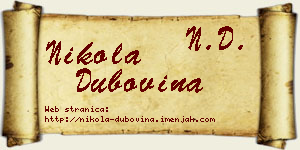 Nikola Dubovina vizit kartica